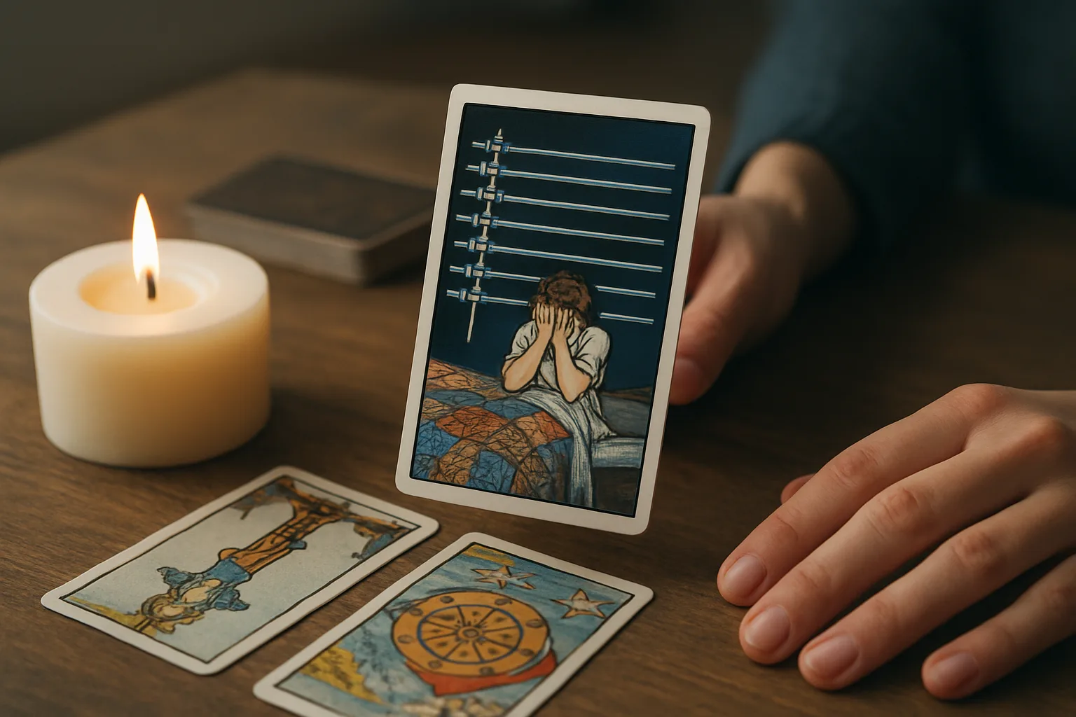 9 de espadas en el tarot: significado, símbolos y lectura en ambas posiciones